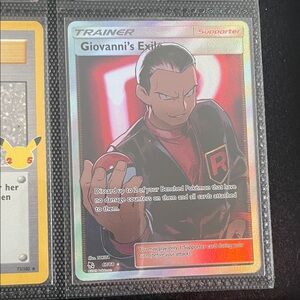 Pokemon Trading Card - Giovanni's Exile - Red and Black
